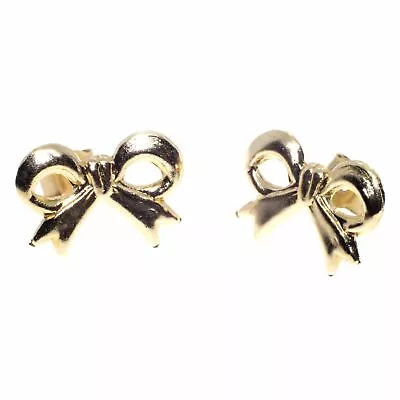 9ct Gold Stud Earrings. Ribbon Bow Style. 10mm Across. For Women And Girls Alike • £19.99