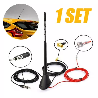 Universal Roof Mount Active Amplified DAB + FM Radio Car Antenna Aerial Mast C • £20.09