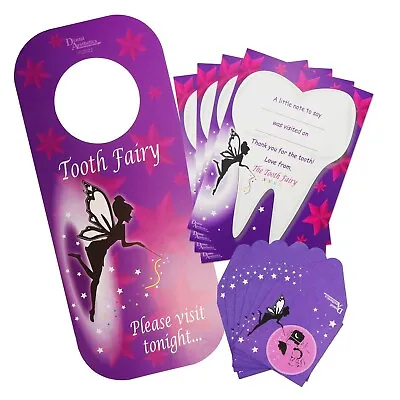 £4.99 • Buy Tooth Fairy Gift Set ~ 8 Envelopes, 4 Certificates & 1 Door Hanger ~ Childrens