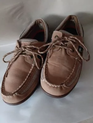 Margaritaville Soles Of The Tropics  Leather Slip On Boat Shoes Brown Men's  9.5 • $22.50