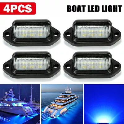 4Pcs Marine Boat RV LED Deck Courtesy Lights Waterproof Blue Stern Transom Light • $11.95