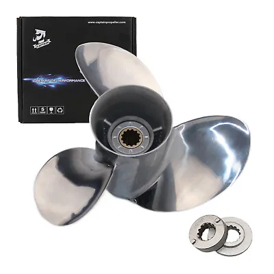 11 3/8 X 12 Stainless Steel Propeller For Mercury 25-70HP 13 Spline Tooth RH • $203.67