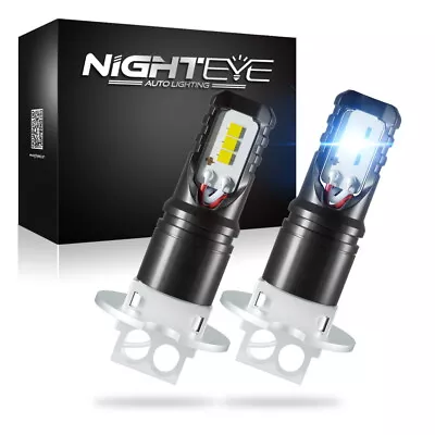 Nighteye H3 CSP LED Fog Light Bulb Car Driving Lamp DRL 6000K White 16000LM 2pcs • $27.99