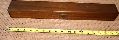Vintage Handcrafted Wood Box 18.5 In. X 2.25 In. Brass Hinged Dovetail Corners • $14.99