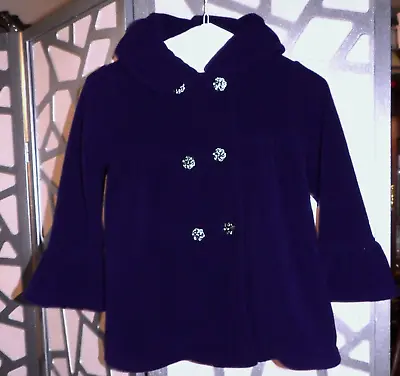 Mack&co. Royal Purple Fleece/rhinestone Fleece Double Breasted Dress Coat(sz: 6) • $12.99