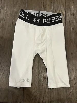 Men's Jock Under Armour Baseball Sliders Sliding Compression Shorts Small White • $20.80