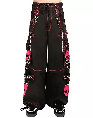 Gothic Pant | Pink Super Skull Gothic Cyber Chain Goth Jeans Punk Rock Pants • $49.99