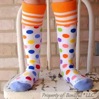 BonEful Boutique RTS NEW Cotton Knit GIRL KNEE SOCKS Rainbow Lg Soccer POLKA DOT • $6.84