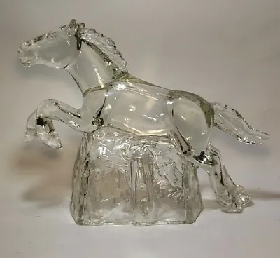 Vintage L.E. Smith GLASS HORSE Jumping Figurine 7.5  T X 10  L X 4  W EUC • $29