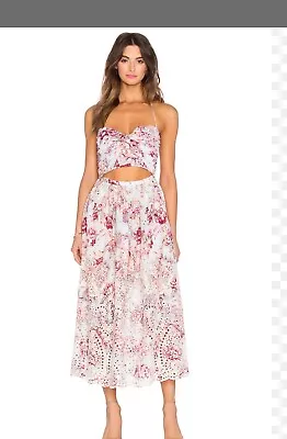 Zimmermann Embroidered Cut Out Halter Midi Dress. Size 1 Good Condition • $67