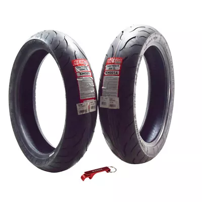 Kenda KM1 Sport Touring Front And Rear Motorcycle Tires 140/70ZR17 & 120/70ZR17 • $191.96