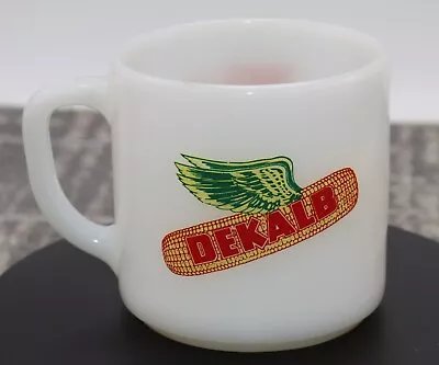 Federal Glass Milk Glass DeKalb Winged Ear The HOT Hybrids Coffee Mug • $19.99