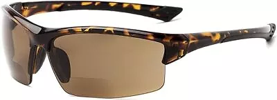 Cougar FS2 Sport Wrap Semi-Rimless Bifocal Reading Sunglasses CHOOSE COLOR&POWER • $14.95