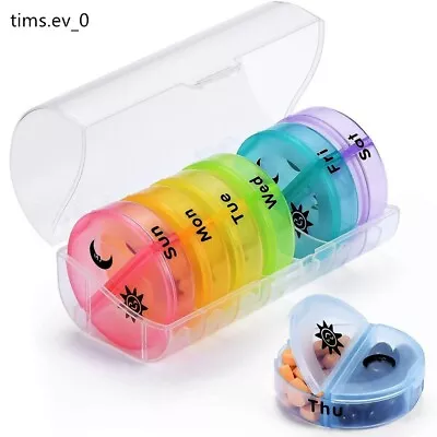 7 Day Weekly Medicine Case Pill Box Organizer Container Dispenser Tablet Storage • £6.79