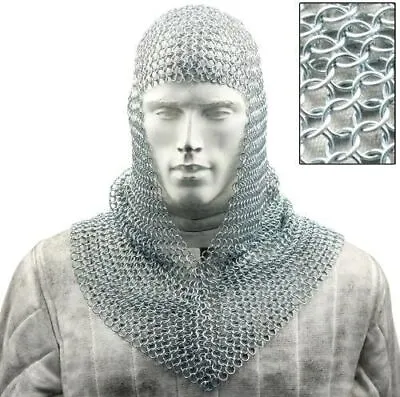 Battle Ready Chain Mail Coif Armor Medieval Renaissance Chainmail Hood Armor • $34.99