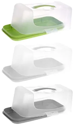 Rectangle Large Plastic Cake Storage Box Cupcake Caddy Carrier Container Lid • £9.99
