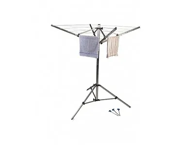 PORTABLE CAMPING FOLDING 4 ARM ROTARY WASHING LINE FOR Caravan Tent Motorhome • £39.99