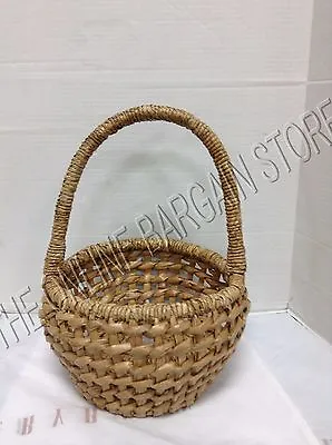 Pottery Barn Woven Easter Seagrass Chunky Round Large Spring Egg Basket 12x17 • $33.74