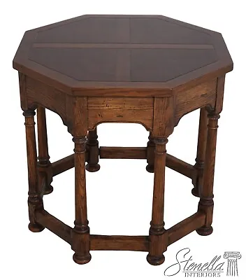 L61761EC: BAKER Octagonal Oak & Walnut Lamp Table • $795