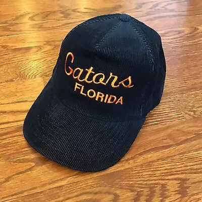 Vintage FLORIDA GATORS Corduroy Hat Yupoong Snapback Black NCAA Rare • $39.99