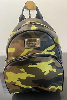 Michael Kors  Jet Set Women's Acid Lemon & Green Camo Backpack Rare NWT • $199