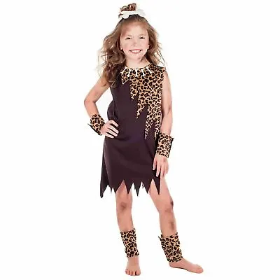 £17.99 • Buy Kids Cave Girl Costume S - XL Childs Stone Age Fancy Dress Book Week Caveman