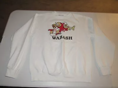 Wabash College Football Men's Champion White Long Sleeve Sweatshirt Size M • $6.99