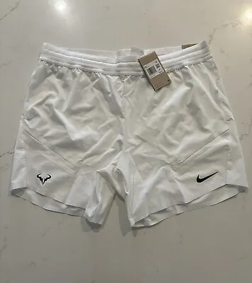 Nike Court Dri-Fit ADV Rafa Nadal Tennis Shorts White DD8543-100 Mens Size 2XL • $49.99