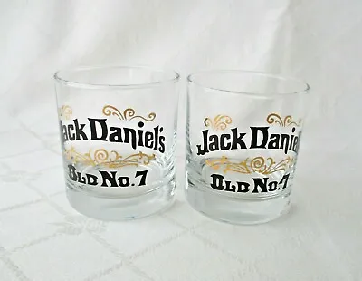 Vintage JACK DANIELS Old No.7 Spirit Whiskey Glasses X 2 Bar Mancave Collectable • $25