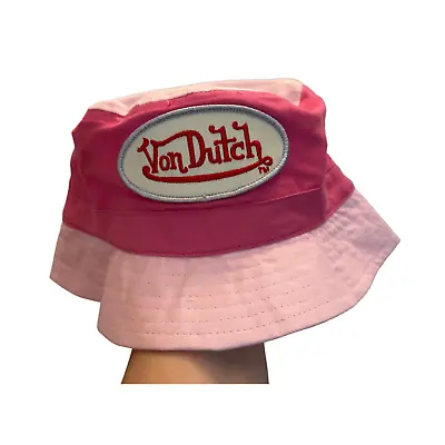 NWOT Von Dutch Kids Bucket Hat Pink 2 Tone Y2K Retro • $13.99