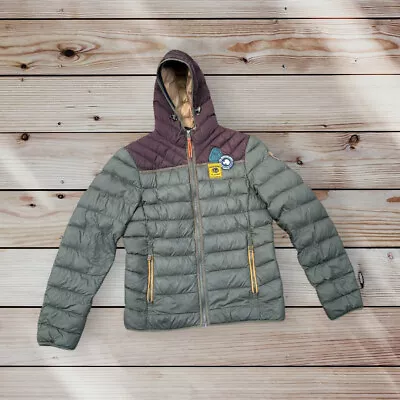 Napapijri Puffer Winter Jacket Mens Size Medium Green And Burgundy • $35