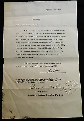 1932 Max Baer Signed Contract For Bout With Tuffy Griffiths JSA And Notarized • $355.30