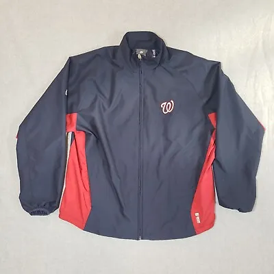 Washington Nationals Jacket Mens Large Navy Majestic Cool Base MLB Authentic • $49.95