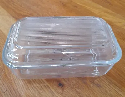 £4 • Buy Vintage Arcoroc Clear Glass  Butter Dish Made In France,VGC.