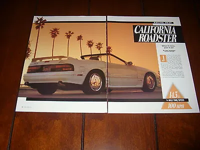 Mazda Rx7 California Roadster Racing Beat  ***original 1989 Article*** • $11.95