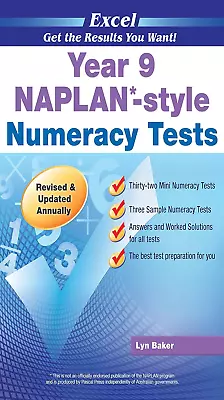 Excel Naplan*-Style Numeracy Tests Year 9 • $19.20