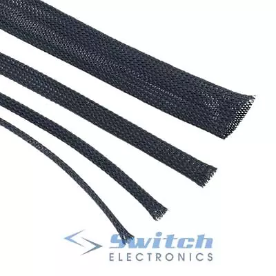 Black Expandable Braided Cable Sleeving 3-50mm Wire Harness Auto Sheathing • £2.99