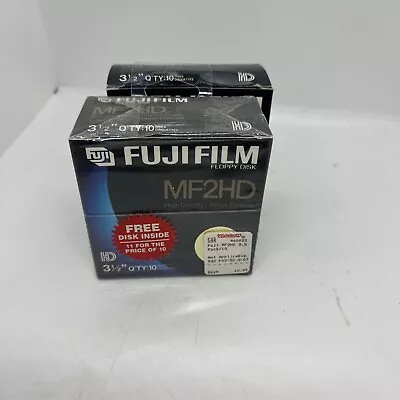 Fujifilm Floppy Disk MF2HD 3 1/2 Inch New Pack Of 10 Plus 8 More! • $14.99