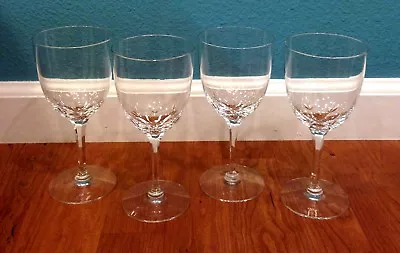 Signed SENECA Crystal DAYTON Pattern 7  WATER GOBLETS Set Of 4 ~ Excellent! • $49.99