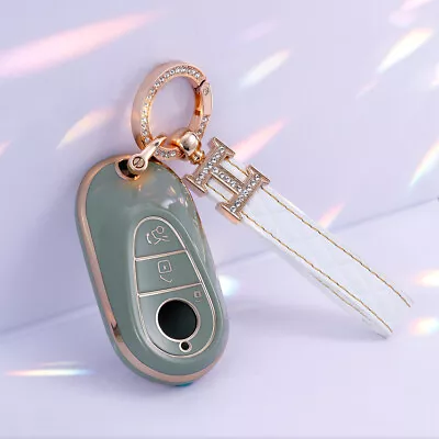 Car Remote Key Fob Cover Case Holder Chain For Mercedes-Benz C S-CLASS W206 W223 • $10.44