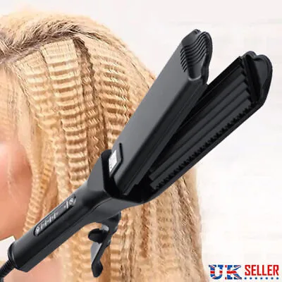 Salon Hair Curler Ceramic Crimper Wave Curling Iron Wand Wet & Dry Styling Tool • £12.59