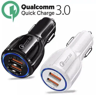 Fast Car Charger USB Cigarette Lighter Socket 2-Port Adapter For IPhone Samsung • £5.59