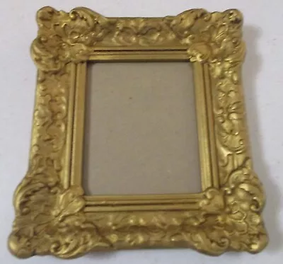 Vintage Antique Gold Gesso Accents Wood Frame Fits 4 1/2  -5 1/2   Painting Pict • $36