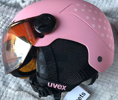 Uvex Rocket Jr Visor. Ski Helmet For Kids Pink Confetti Matt 51-55 Cm • $92.47