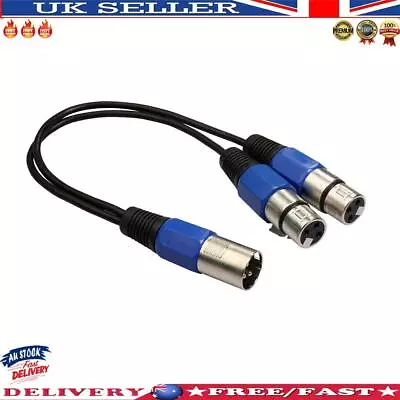 £5.27 • Buy 0.3m XLR Male Plug To Dual XLR Female Jack Y Splitter Mic DJ Audio Cable 
