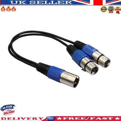£5.27 • Buy 0.3m XLR Male Plug To Dual XLR Female Jack Y Splitter Mic DJ Audio Cable 
