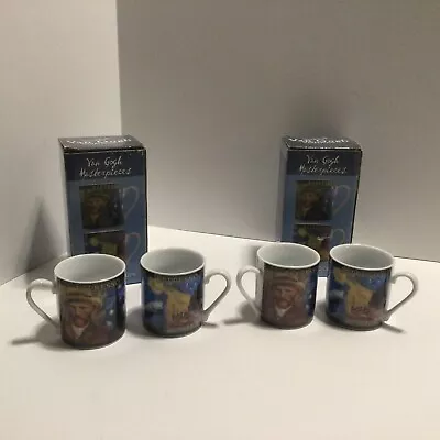 Vincent Van Gogh Espresso/Vodka Starry Night MINI MUGS Set Of 4 New In Box Read • $32.95