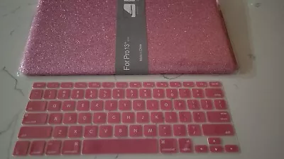 Macbook Pro 13 Inch Rose Red/pink Glitter Laptop Case And Pink Keyboard Cover • $10