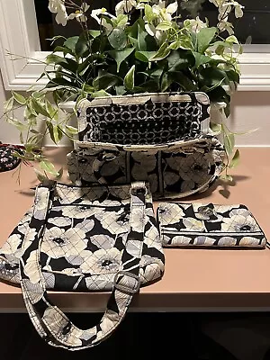 3pc Vera Bradley. Camellia Tote Purse Hipster  Handbag & Large Wallet. Retired. • $50