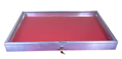 Aluminum Display Case Side Opening 22 X 34x3 1/4 Knives Cards Gun With RED LINER • $224.89